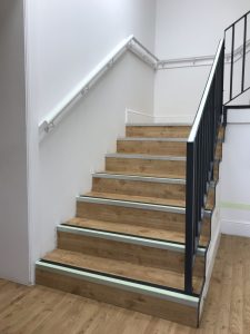 Low level lighting on stairs in daylight